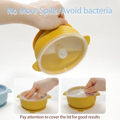 Baby Feeding Bowl  Kids Silicone Tableware Suction Bowl BPA Free High Quality Silicone Kids Toddler