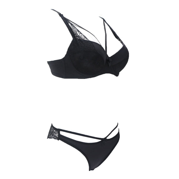 Seamless  Sexy 3/4 Cup Lace Underwear Set Push Up Bra Set Sexy Lace Lingerie Set B C D E CUP