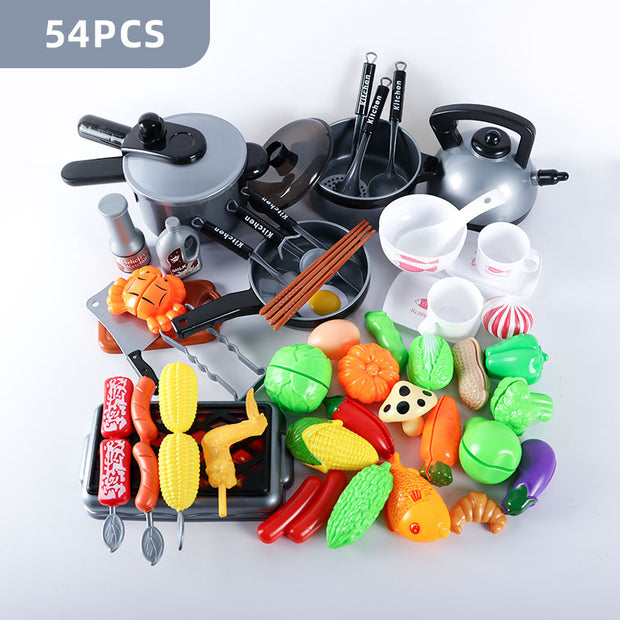 Kids Pretend Play Toy Mini Kitchen Toys Cookware Pot Pan Simulation Kitchen Utensils Cooking Toys For Boys and Girls.