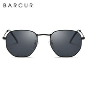 BARCUR Retro gafas de sol reflectantes clásico hombre minimalista Acero inoxidable marco gafas de Sol mujeres gafas de Sol