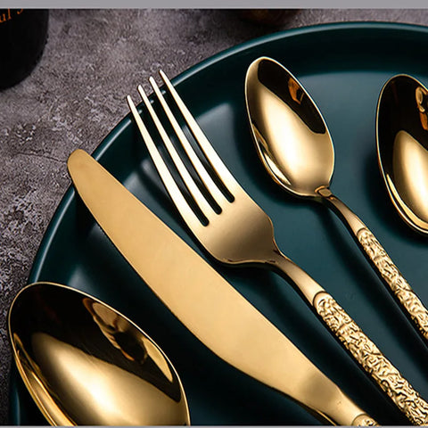 Stainless steel Western Cutlery Dinner Set Dessert Dinnerware New Desing