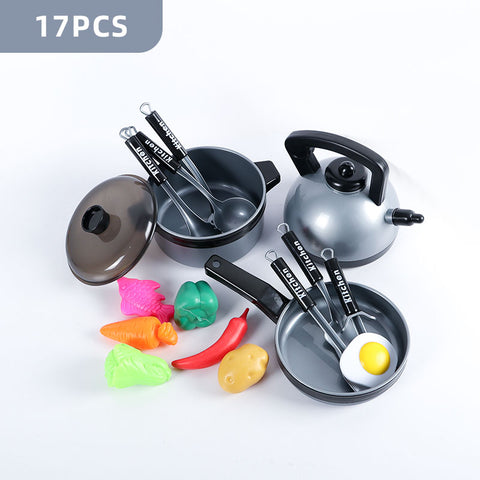 Kids Pretend Play Toy Mini Kitchen Toys Cookware Pot Pan Simulation Kitchen Utensils Cooking Toys For Boys and Girls.