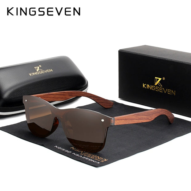 KINGSEVEN Natural Wooden Sunglasses Men Polarized Fashion Original Wood