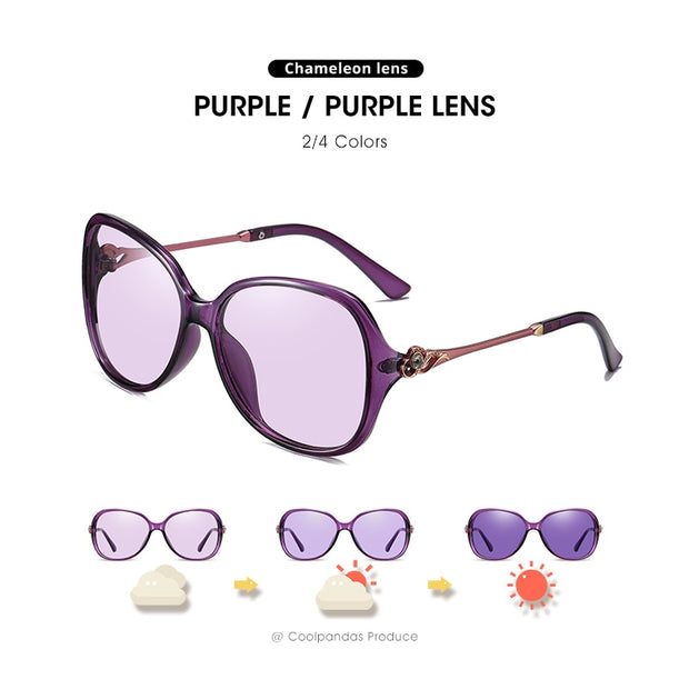 Photochromic Sunglasses Women Polarized Chameleon Glasses Driving Tinted Anti-glare