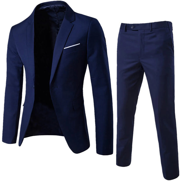 Luxurious Desing Men 2 Pieces Tuxedo Blazers Suit Sets Elegant Business Style