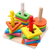 Wooden Puzzles Kids Montessori Toys Graphic Cartoon Colorful Early Enlightenment Learning Toy Animal Shape Puzzle