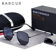 BARCUR Retro gafas de sol reflectantes clásico hombre minimalista Acero inoxidable marco gafas de Sol mujeres gafas de Sol