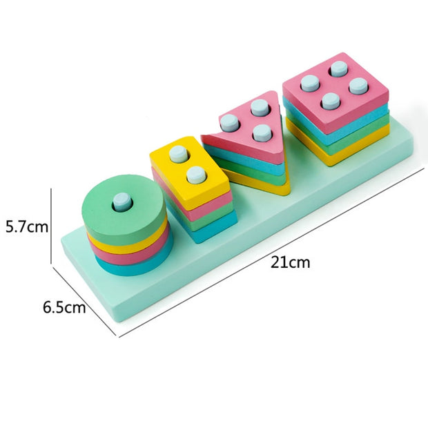 Rompecabezas de madera para niños, juguetes Montessori, dibujos animados gráficos coloridos, juguete de aprendizaje de iluminación temprana, rompecabezas con forma de Animal