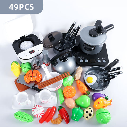 Kids Pretend Play Toy Mini Kitchen Toys Cookware Pot Pan Simulation Kitchen Utensils Cooking Toys For Boys and Girls.