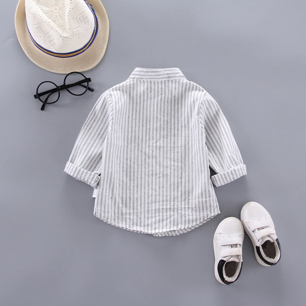 Shirts for Boys Long Sleeve Striped Print Shirts Kids Tops Shirts.