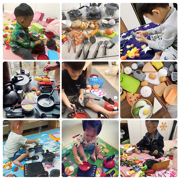 Kids Pretend Play Toy Mini Kitchen Toys Cookware Pot Pan Simulation Kitchen Utensils Cooking Toys For Boys and Girls.