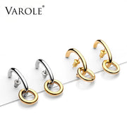 Simple Geometric Circle Stud Earrings Fashion Gold Color Anti-Allergy Earings For Women Ear Jewelry