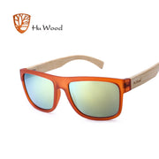 HU WOOD 2017 New Arrival Sea Gradient Shades Sunglasses for Men Bamboo Sunglasses Red UV400 Lenses Fashion Driving GR8010