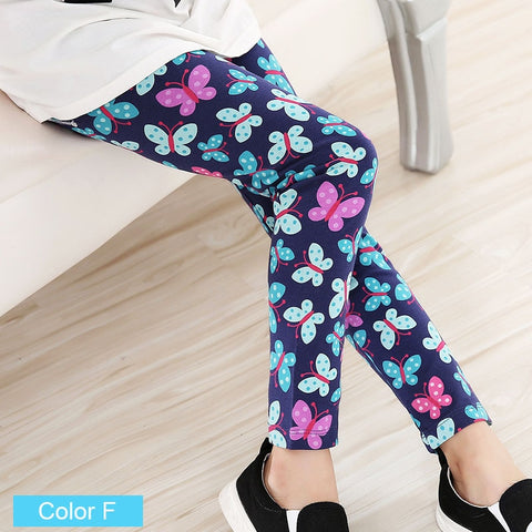 Leggings clásicos para niñas con estampado de flores para bebés y niños de 2 a 14 años