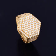 Gold Color Men's Rings Real AAA Cubic Zircon Fashion Jewelry Hip Hop