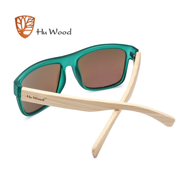 HU WOOD 2017 New Arrival Sea Gradient Shades Sunglasses for Men Bamboo Sunglasses Red UV400 Lenses Fashion Driving GR8010