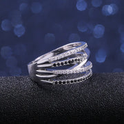 New Twist Ethnic Style Women Finger Rings Black & White Stone Micro Paved Surprise GiftTrendy Jewelry Rings