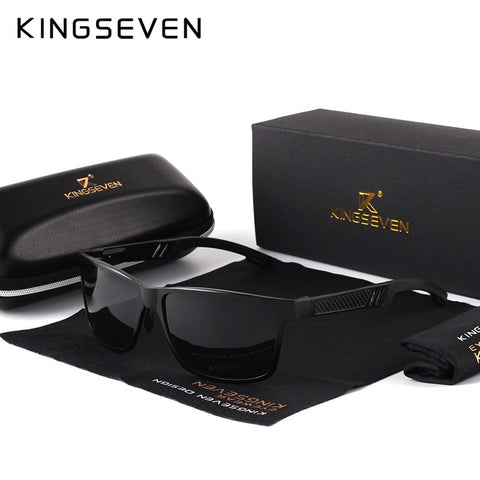 KINGSEVEN Men Polarized Sunglasses Aluminum Magnesium Sun Glasses Driving Glasses Rectangle Shades For Men Oculos masculino Male