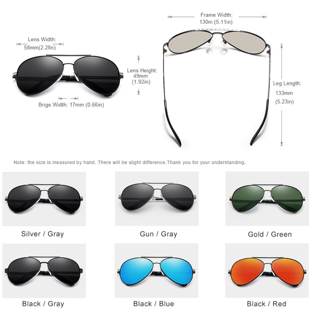 New Design Aviation Alloy Frame HD Polarized Sunglasses For Men UV400 Protection