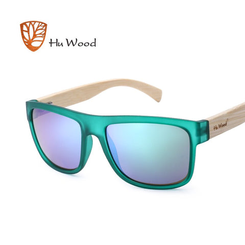 HU WOOD 2017, recién llegado, gafas de sol con gradiente de mar para hombres, gafas de sol de bambú, lentes rojos UV400, moda para conducir GR8010