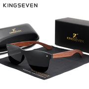 KINGSEVEN Gafas de sol de madera natural Hombres Polarizados Moda Madera original