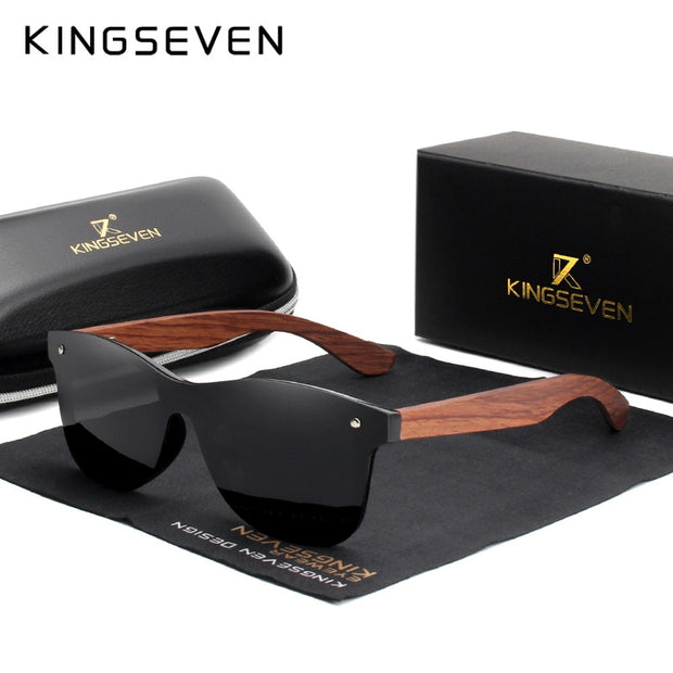 KINGSEVEN Natural Wooden Sunglasses Men Polarized Fashion Original Wood