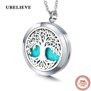 UBELIEVE 30MM Perfume Diffuser Necklace Pendant  Aromatherapy Locket Jewelry Essential Oil Locket Necklace For Women