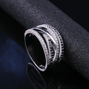 New Twist Ethnic Style Women Finger Rings Black & White Stone Micro Paved Surprise GiftTrendy Jewelry Rings