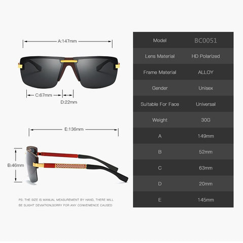 BARCUR Gafas de sol polarizadas Hombres Gafas de sol para conducir Gafas duraderas Gafas Oculos De Sol