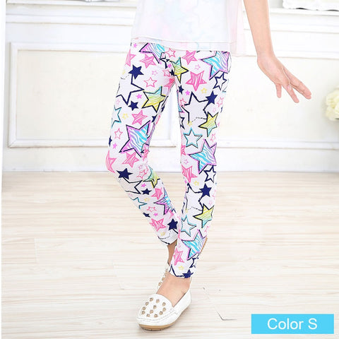 Leggings clásicos para niñas con estampado de flores para bebés y niños de 2 a 14 años