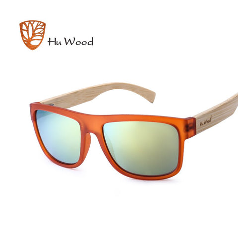 HU WOOD 2017, recién llegado, gafas de sol con gradiente de mar para hombres, gafas de sol de bambú, lentes rojos UV400, moda para conducir GR8010