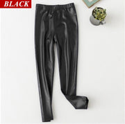 Leather Teens Children Kids Girls Leggings Thin Skinny Pants Baby Girl Clothes