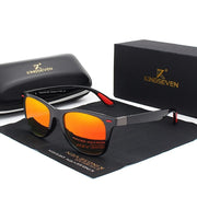 KINGSEVEN marca clásica para hombre gafas de sol cuadradas polarizadas lentes de espejo gafas de sol Unisex gafas de montura negra