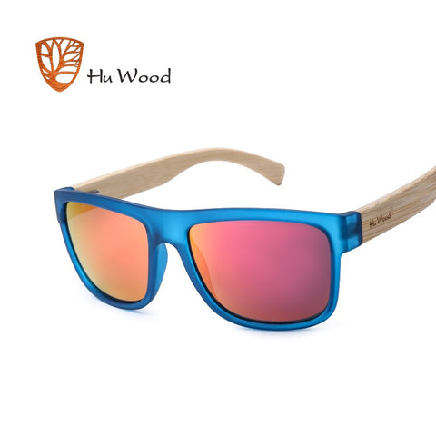 HU WOOD 2017 New Arrival Sea Gradient Shades Sunglasses for Men Bamboo Sunglasses Red UV400 Lenses Fashion Driving GR8010