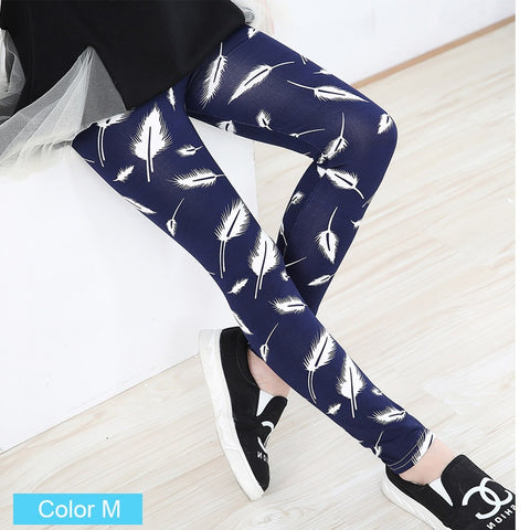 Leggings clásicos para niñas con estampado de flores para bebés y niños de 2 a 14 años