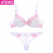 high-end brand New Arrival lace bra set push up underwear set panties thin, thick cup hollow lace intimates lingerie