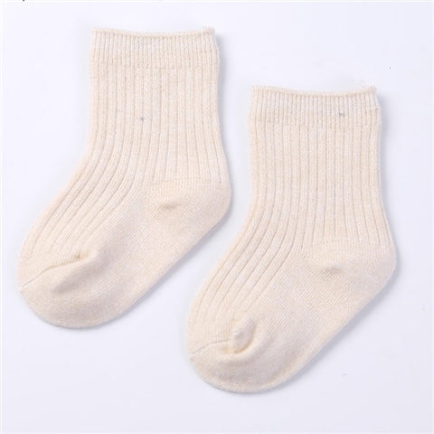 Calcetines unisex sólidos para bebés, calcetines de algodón para niños pequeños, accesorios de ropa de invierno para bebés