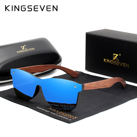 KINGSEVEN Gafas de sol de madera natural Hombres Polarizados Moda Madera original