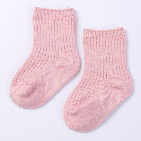 Calcetines unisex sólidos para bebés, calcetines de algodón para niños pequeños, accesorios de ropa de invierno para bebés