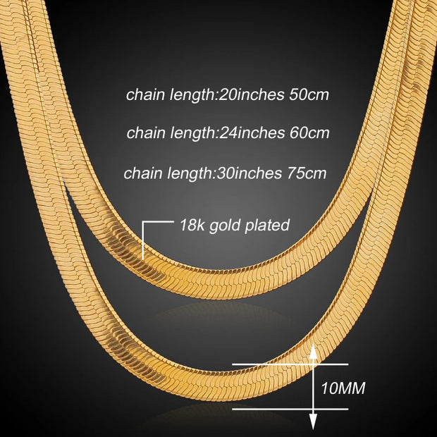 Brand Necklace Long/Choker Wholesale 10MM Casual Gold Color Chain for Men Jewelry