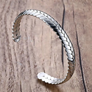 Wheat Design Cuff Bracelets Bangle for Women 8mm Gold Color Adjustable Jewelry