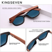 KINGSEVEN Gafas de sol de madera natural Hombres Polarizados Moda Madera original