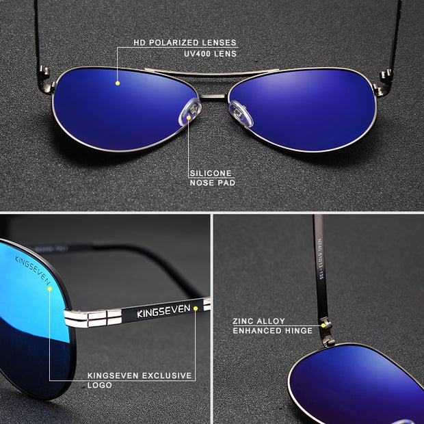 New Design Aviation Alloy Frame HD Polarized Sunglasses For Men UV400 Protection