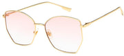 Irregular Sunglasses Women Metal Transparent Pink UV400 Oversized Eyewear