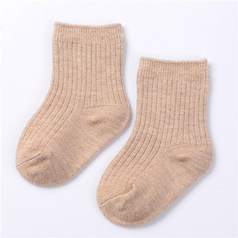 Calcetines unisex sólidos para bebés, calcetines de algodón para niños pequeños, accesorios de ropa de invierno para bebés