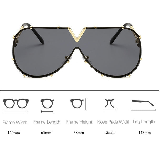 Men's Sunglasses Fashion Oversized Sunglasses Men Brand Designer Goggle Sun Glasses Female Style Oculos De Sol UV400 O2