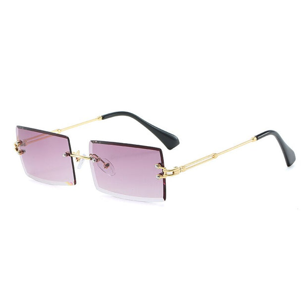 OEC CPO Fashion Popular Rimless Rectangle Sunglasses Women Men Shades Alloy Glasses UV400 O264