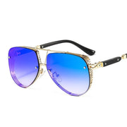 New Hollow Pattern Oval Sunglasses Men-Women Luxury Trend Brand Designer Metal Alloy Frame