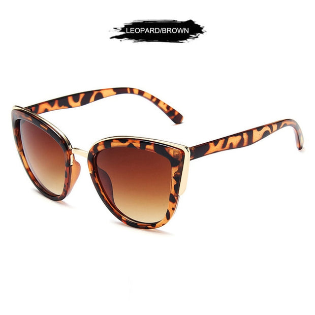 FUQIAN Classic Cateye Women Sunglasses Vintage Anti-glare Sun Glasses Female Fashion Leopard Driving Shades UV400