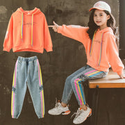 Children Clothing Set Hoodie Jeans Kids Tracksuit Kids Sport Suits for Girls Clothes 6 8 10 12 Years